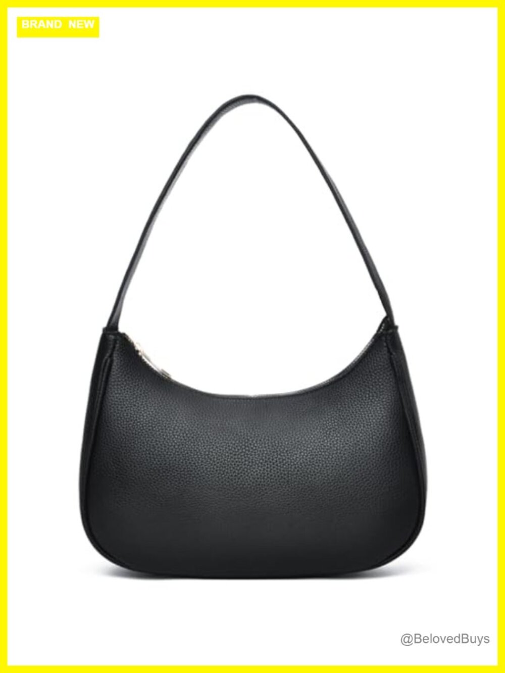 Small Crescent Shoulder Bag Vegan Leather Underarm Hobo Purse